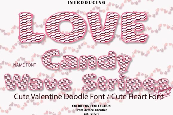 Candy Wave Stripes: A Sweet Doodle Font for Playful Designs