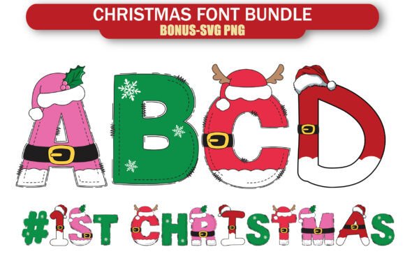 Christmas Alphabet Bundle: Festive Multi-Color Letters
