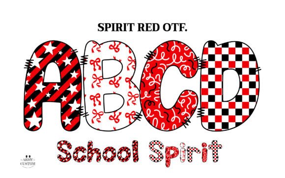 Spirit Red Ribbon: A Bold Typeface for School-Themed Creativity