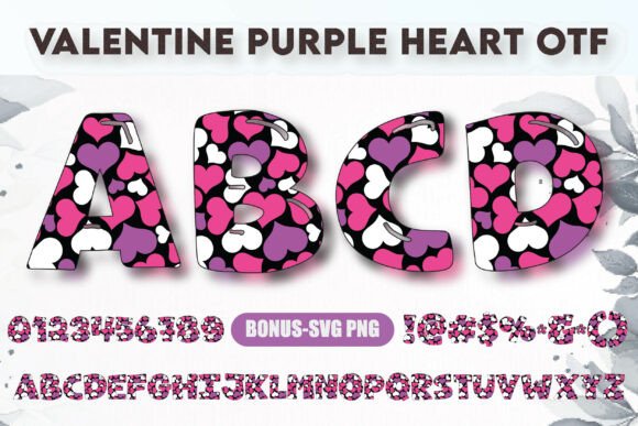 Valentine Purple Heart: A Charming Font for Romantic Designs